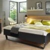 Bed Halifax -Beddengoed Korting Winkel Bed Halifax grijs metallic eiken