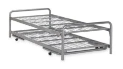 Bed Met Onderschuifbed Doppia -Beddengoed Korting Winkel Bed onderschuifBed Doppia zilver 2