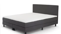 Boxspring Cisano Vlak Met Gestoffeerd Matras -Beddengoed Korting Winkel Boxspring Cisano vlak met gestoffeerd matras donkergrijs 4