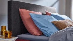 Boxspring Emerald Vlak Met Gestoffeerd Matras -Beddengoed Korting Winkel Boxspring Emerald vlak met gestoffeerd matras anthracite