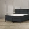 Boxspring Emma Deluxe Elegant Vlak Met Gestoffeerd Matras En Poot Zwart -Beddengoed Korting Winkel Boxspring Emma Deluxe Elegant vlak met gestoffeerd matras en poot zwart dark grey