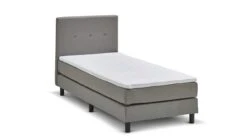 Boxspring Invito Vlak Met Gestoffeerd Matras -Beddengoed Korting Winkel Boxspring Invito vlak met gestoffeerd matras lichtgrijs 1