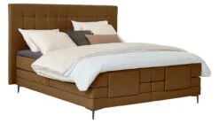 Boxspring Jade Verstelbaar Met Gestoffeerd Matras -Beddengoed Korting Winkel Boxspring Jade verstelbaar met gestoffeerd matras cognac 6