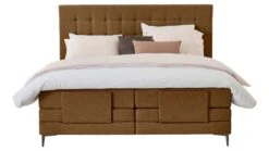 Boxspring Jade Verstelbaar Met Gestoffeerd Matras -Beddengoed Korting Winkel Boxspring Jade verstelbaar met gestoffeerd matras cognac 7