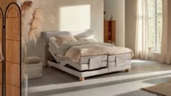 Karlsson Boxspring Solid Lina Verstelbaar Met Gestoffeerd Matras -Beddengoed Korting Winkel Boxspring Solid Lina verstelbaar met gestoffeerd matras naturel 2