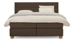 Karlsson Boxspring Solid Lina Vlak Met Gestoffeerd Matras -Beddengoed Korting Winkel Boxspring Solid Lina vlak met gestoffeerd matras cappuccino 5