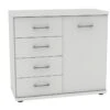 Commode Bienne Met 4 Laden En 1 Deur 2 Commode Bienne Met 4 Laden En 1 Deur -Beddengoed Korting Winkel Commode Bienne met 4 laden en 1 deur alpine wit