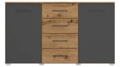 Commode Birmingham Met 2 Deuren En 4 Laden 5 Commode Birmingham Met 2 Deuren En 4 Laden -Beddengoed Korting Winkel Commode Birmingham met 2 deuren en 4 laden bruin 1