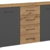 Commode Birmingham Met 2 Deuren En 4 Laden -Beddengoed Korting Winkel Commode Birmingham met 2 deuren en 4 laden bruin