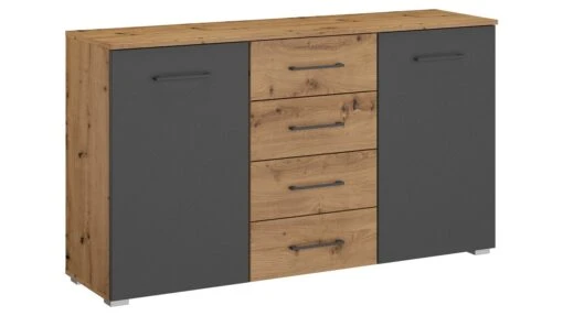 Commode Birmingham Met 2 Deuren En 4 Laden 8 Commode Birmingham Met 2 Deuren En 4 Laden -Beddengoed Korting Winkel Commode Birmingham met 2 deuren en 4 laden bruin
