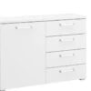 Commode Elba 4 Laden En 1 Deur 2 Commode Elba 4 Laden En 1 Deur -Beddengoed Korting Winkel Commode Elba 4 laden en 1 deur wit mat