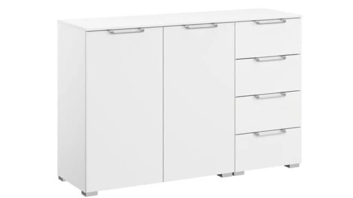 Commode Sydney Met 2 Deuren En 4 Laden 1 Commode Sydney Met 2 Deuren En 4 Laden -Beddengoed Korting Winkel Commode Sydney met 2 deuren en 4 laden wit