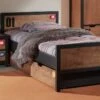 Bed Daan Met Slaaplade En Nachtkast 2 Bed Daan Met Slaaplade En Nachtkast -Beddengoed Korting Winkel Complete kinderkamer Daan bruin zwart 1