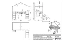 Halfhoogslaper Dallas Als Huis Met Glijbaan -Beddengoed Korting Winkel Halfhoogslaper Dallas als huis met glijbaan wit 3