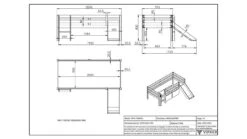 Halfhoogslaper Pino Met Glijbaan -Beddengoed Korting Winkel Halfhoogslaper Pino met glijbaan wit 3