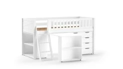 Halfhoogslaper Scott Met Bureau, Boekenkast En Commode -Beddengoed Korting Winkel Halfhoogslaper Scott met bureau boekenkast en commode wit 1