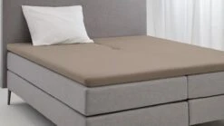 Hoeslaken Kayori Jersey Kyoto Splittopper -Beddengoed Korting Winkel Hoeslaken Jersey Kyoto splittopper taupe 1