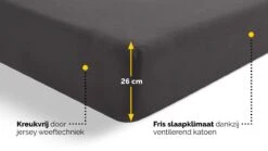 Hoeslaken Beter Bed Select Jersey -Beddengoed Korting Winkel Hoeslaken Jersey antraciet 3