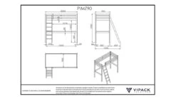 Hoogslaper Pino Mezzanine -Beddengoed Korting Winkel Hoogslaper Pino Mezzanine wit 3