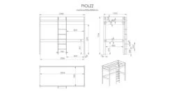 Hoogslaper Pino Hoog -Beddengoed Korting Winkel Hoogslaper Pino hoog grijs 2