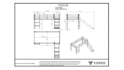 Hoogslaper Pino Met Glijbaan -Beddengoed Korting Winkel Hoogslaper Pino met glijbaan natuur 2