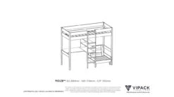 Hoogslaper Pino Met Zetelbed -Beddengoed Korting Winkel Hoogslaper Pino met zetelbed wit 6