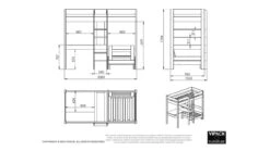 Hoogslaper Pino Met Zetelbed -Beddengoed Korting Winkel Hoogslaper Pino met zetelbed wit 7
