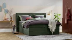 Opbergboxspring Pearl Vlak Met Gestoffeerd Matras -Beddengoed Korting Winkel Opbergboxspring Pearl vlak met gestoffeerd matras hunter 2