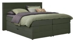 Opbergboxspring Pearl Vlak Met Gestoffeerd Matras -Beddengoed Korting Winkel Opbergboxspring Pearl vlak met gestoffeerd matras hunter 5