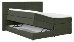 Opbergboxspring Pearl Vlak Met Gestoffeerd Matras -Beddengoed Korting Winkel Opbergboxspring Pearl vlak met gestoffeerd matras hunter 9