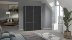 Schuifdeurkast Easy -Beddengoed Korting Winkel Schuifdeurkast Easy zonder spiegel zwart 3