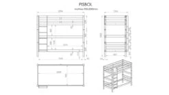 Stapelbed Pino Hoog -Beddengoed Korting Winkel Stapelbed Pino grijs 2