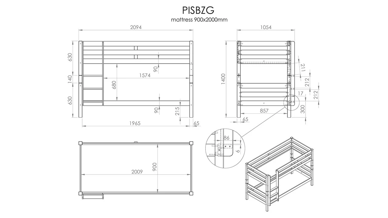 Stapelbed Pino Laag 5 Stapelbed Pino Laag - Afbeelding 3