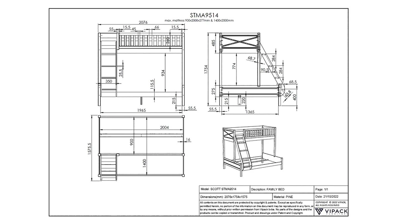 Stapelbed Scott 3-persoons 7 Stapelbed Scott 3-persoons - Afbeelding 5