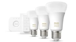 Verlichting Philips Hue White Ambiance Starterkit E27 (3 Lampen, 1 Dimmer + Bridge) -Beddengoed Korting Winkel Verlichting Philips Hue White Ambiance Starterkit E27 3 lampen 1 dimmer bridge 1