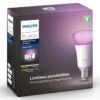 Verlichting Philips Hue White And Color Ambiance Starterkit E27 (2 Lampen, 2 Dimmers + Bridge) -Beddengoed Korting Winkel Verlichting Philips Hue White and Color Ambiance Starterkit E27 2 lampen 2 dimmers bridge