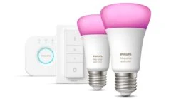Verlichting Philips Hue White And Color Ambiance Starterkit E27 (2 Lampen, 2 Dimmers + Bridge) -Beddengoed Korting Winkel Verlichting Philips Hue White and Color Ambiance Starterkit E27 2 lampen 2 dimmers bridge 4
