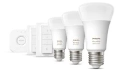 Verlichting Philips Hue White And Color Ambiance Starterkit E27 (3 Lampen, 2 Dimmers + Bridge) -Beddengoed Korting Winkel Verlichting Philips Hue White and Color Ambiance Starterkit E27 3 lampen 2 dimmers bridge 2